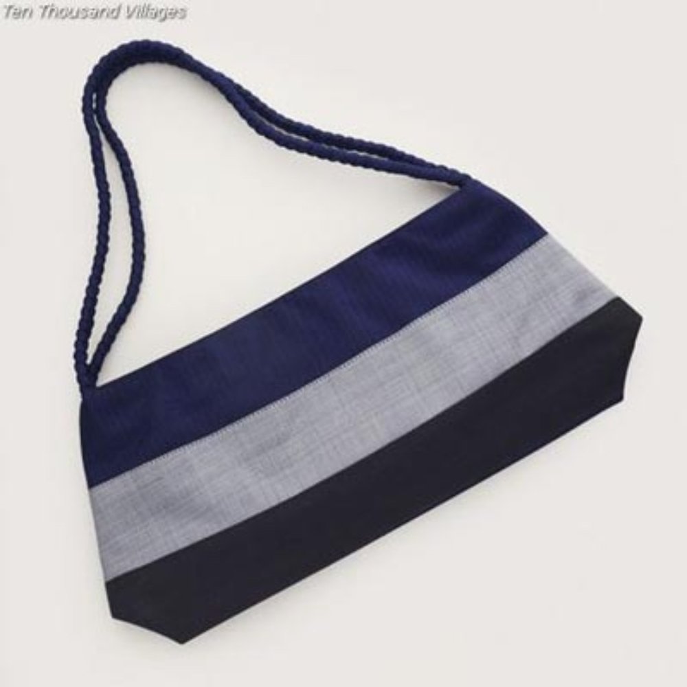 Ten Thousand Villages NEW Shadow Lines Silk Bag